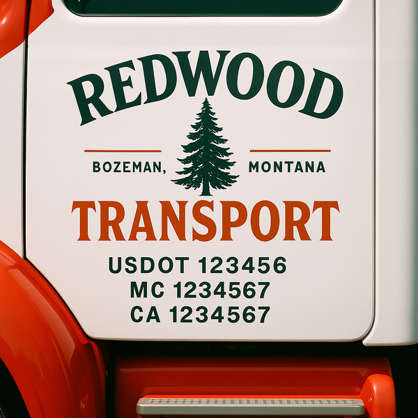 Custom Truck Door Decal Sticker Lettering For Semi-Trucks, Work Trucks, Box Trucks For USDOT Compliance