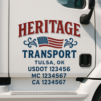 Custom Truck Door Decal Sticker Lettering For Semi-Trucks, Work Trucks, Box Trucks For USDOT Compliance