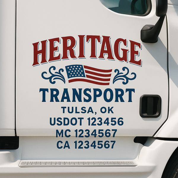 Custom Truck Door Decal Sticker Lettering For Semi-Trucks, Work Trucks, Box Trucks For USDOT Compliance