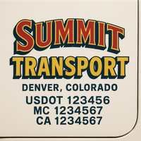 Custom Truck Door Decal Sticker Lettering For Semi-Trucks, Work Trucks, Box Trucks For USDOT Compliance