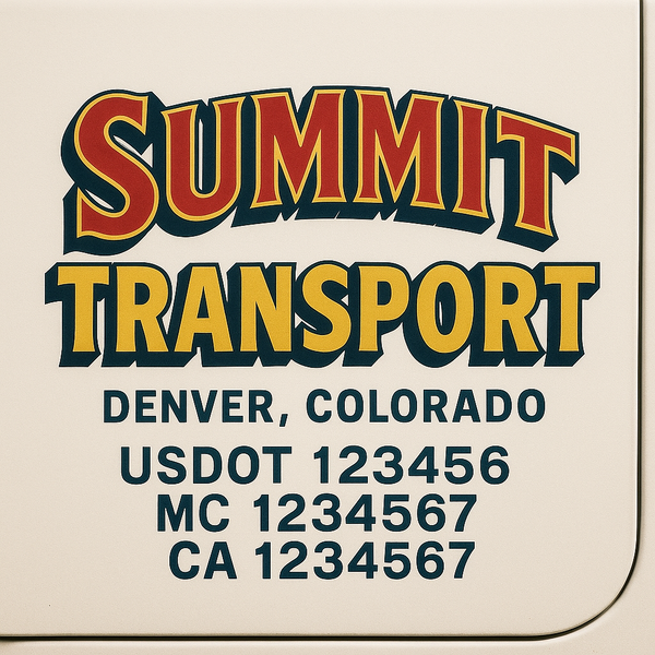 Custom Truck Door Decal Sticker Lettering For Semi-Trucks, Work Trucks, Box Trucks For USDOT Compliance