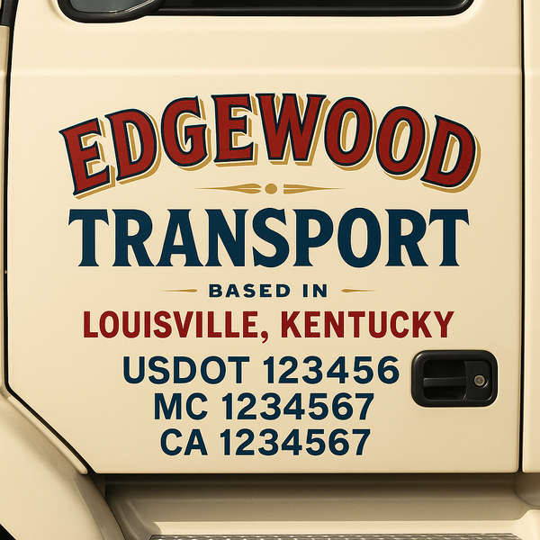 Custom Truck Door Decal Sticker Lettering For Semi-Trucks, Work Trucks, Box Trucks For USDOT Compliance