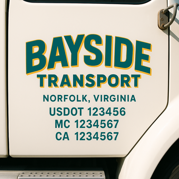 Custom Truck Door Decal Sticker Lettering For Semi-Trucks, Work Trucks, Box Trucks For USDOT Compliance