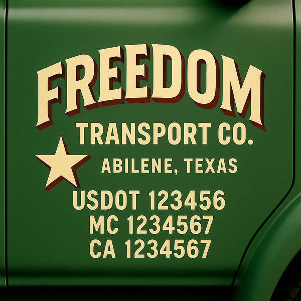 Custom Truck Door Decal Sticker Lettering For Semi-Trucks, Work Trucks, Box Trucks For USDOT Compliance