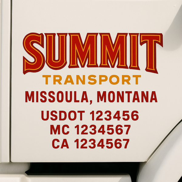 Custom Truck Door Decal Sticker Lettering For Semi-Trucks, Work Trucks, Box Trucks For USDOT Compliance
