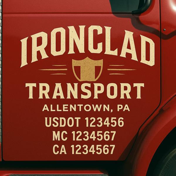 Custom Truck Door Decal Sticker Lettering For Semi-Trucks, Work Trucks, Box Trucks For USDOT Compliance