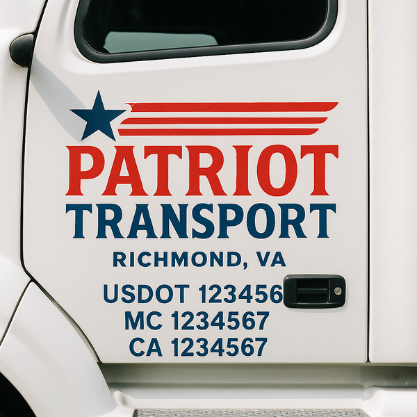 Custom Truck Door Decal Sticker Lettering For Semi-Trucks, Work Trucks, Box Trucks For USDOT Compliance