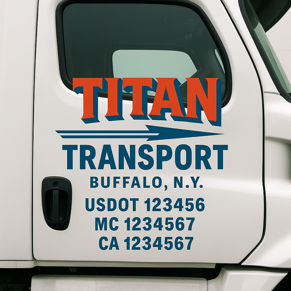 Custom Truck Door Decal Sticker Lettering For Semi-Trucks, Work Trucks, Box Trucks For USDOT Compliance