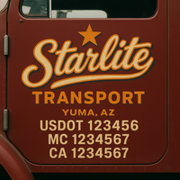 Custom Truck Door Decal Sticker Lettering For Semi-Trucks, Work Trucks, Box Trucks For USDOT Compliance