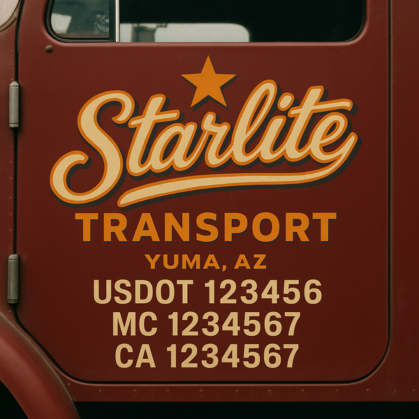 Custom Truck Door Decal Sticker Lettering For Semi-Trucks, Work Trucks, Box Trucks For USDOT Compliance