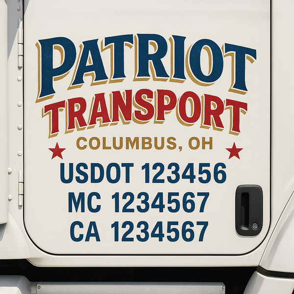 Custom Truck Door Decal Sticker Lettering For Semi-Trucks, Work Trucks, Box Trucks For USDOT Compliance