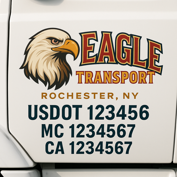 Custom Truck Door Decal Sticker Lettering For Semi-Trucks, Work Trucks, Box Trucks For USDOT Compliance