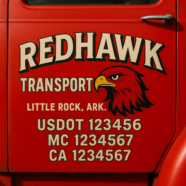 Custom Truck Door Decal Sticker Lettering For Semi-Trucks, Work Trucks, Box Trucks For USDOT Compliance
