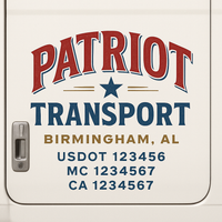 Custom Truck Door Decal Sticker Lettering For Semi-Trucks, Work Trucks, Box Trucks For USDOT Compliance