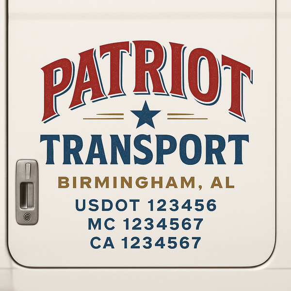 Custom Truck Door Decal Sticker Lettering For Semi-Trucks, Work Trucks, Box Trucks For USDOT Compliance