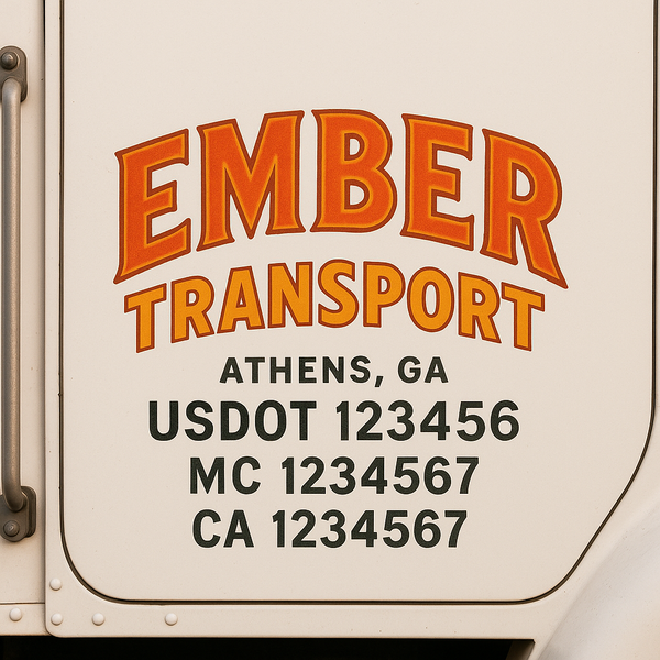 Custom Truck Door Decal Sticker Lettering For Semi-Trucks, Work Trucks, Box Trucks For USDOT Compliance