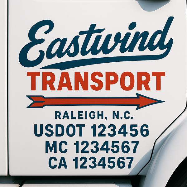 Custom Truck Door Decal Sticker Lettering For Semi-Trucks, Work Trucks, Box Trucks For USDOT Compliance