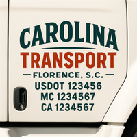 Custom Truck Door Decal Sticker Lettering For Semi-Trucks, Work Trucks, Box Trucks For USDOT Compliance
