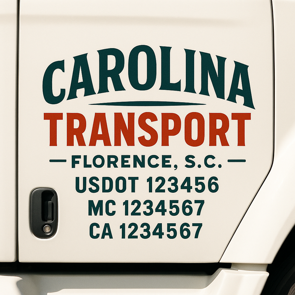 Custom Truck Door Decal Sticker Lettering For Semi-Trucks, Work Trucks, Box Trucks For USDOT Compliance