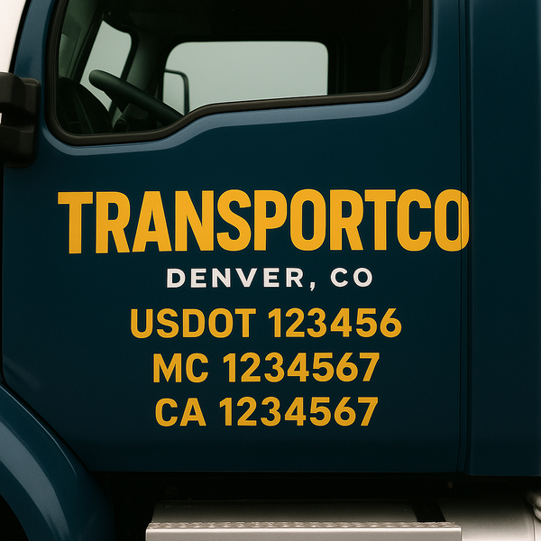 Custom Truck Door Decal Sticker Lettering For Semi-Trucks, Work Trucks, Box Trucks For USDOT Compliance