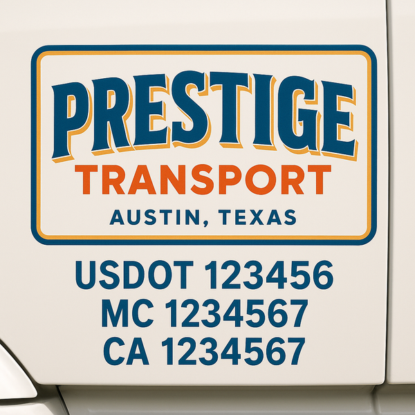 Custom Truck Door Decal Sticker Lettering For Semi-Trucks, Work Trucks, Box Trucks For USDOT Compliance