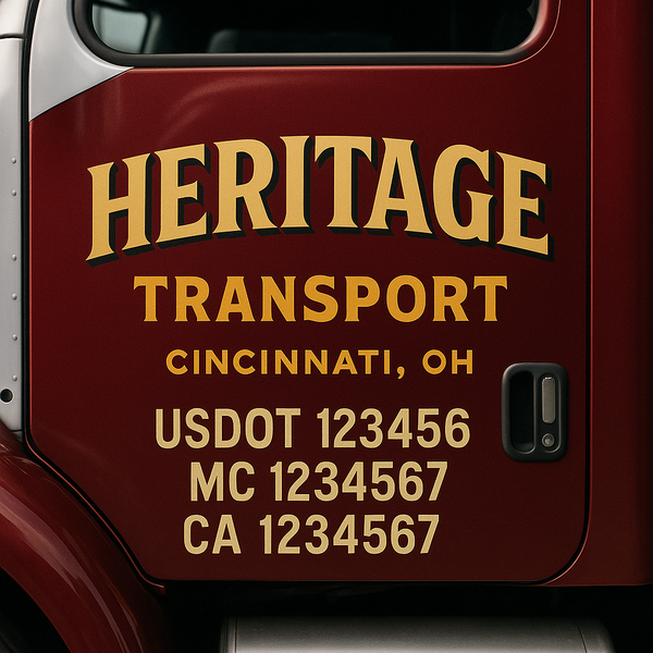 Custom Truck Door Decal Sticker Lettering For Semi-Trucks, Work Trucks, Box Trucks For USDOT Compliance