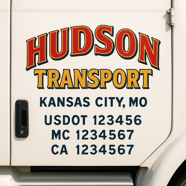 Custom Truck Door Decal Sticker Lettering For Semi-Trucks, Work Trucks, Box Trucks For USDOT Compliance