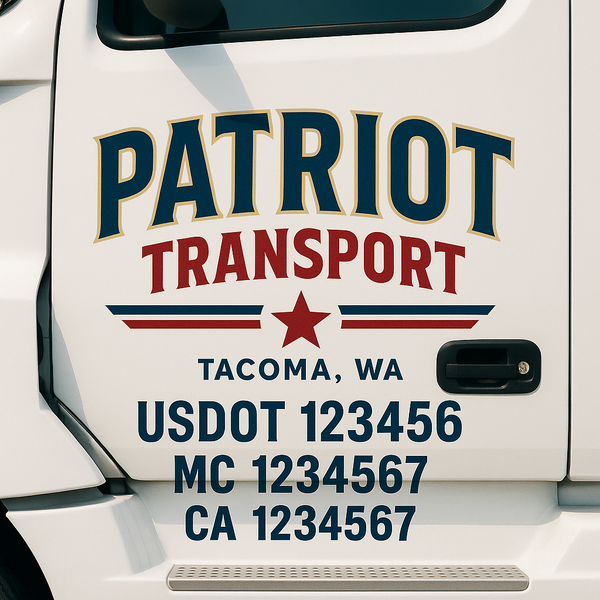 Custom Truck Door Decal Sticker Lettering For Semi-Trucks, Work Trucks, Box Trucks For USDOT Compliance