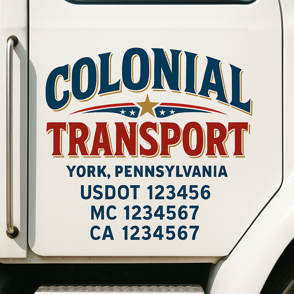 Custom Truck Door Decal Sticker Lettering For Semi-Trucks, Work Trucks, Box Trucks For USDOT Compliance