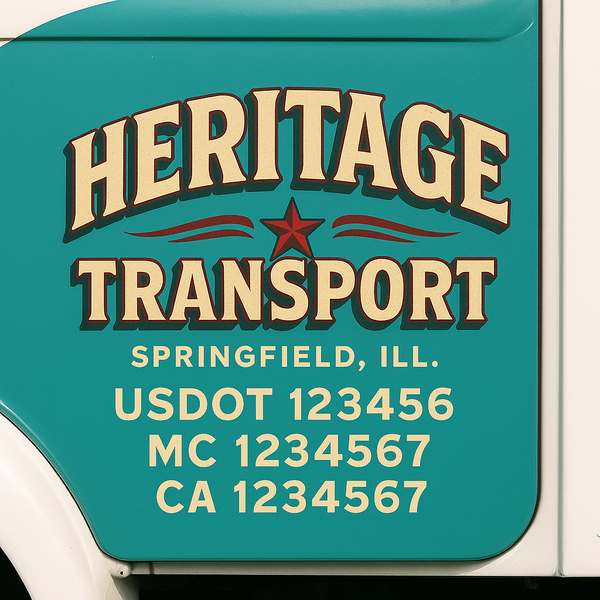 Custom Truck Door Decal Sticker Lettering For Semi-Trucks, Work Trucks, Box Trucks For USDOT Compliance