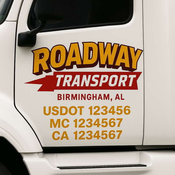 Custom Truck Door Decal Sticker Lettering For Semi-Trucks, Work Trucks, Box Trucks For USDOT Compliance