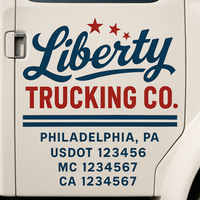 Custom Truck Door Decal Sticker Lettering For Semi-Trucks, Work Trucks, Box Trucks For USDOT Compliance