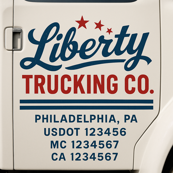 Custom Truck Door Decal Sticker Lettering For Semi-Trucks, Work Trucks, Box Trucks For USDOT Compliance