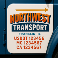 Custom Truck Door Decal Sticker Lettering For Semi-Trucks, Work Trucks, Box Trucks For USDOT Compliance