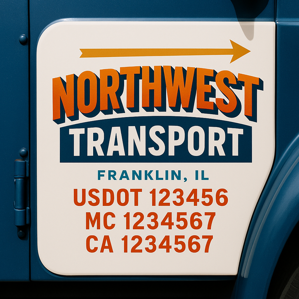 Custom Truck Door Decal Sticker Lettering For Semi-Trucks, Work Trucks, Box Trucks For USDOT Compliance