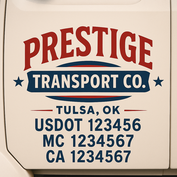Custom Truck Door Decal Sticker Lettering For Semi-Trucks, Work Trucks, Box Trucks For USDOT Compliance