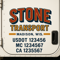 Custom Truck Door Decal Sticker Lettering For Semi-Trucks, Work Trucks, Box Trucks For USDOT Compliance