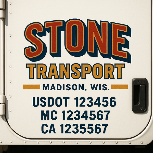 Custom Truck Door Decal Sticker Lettering For Semi-Trucks, Work Trucks, Box Trucks For USDOT Compliance