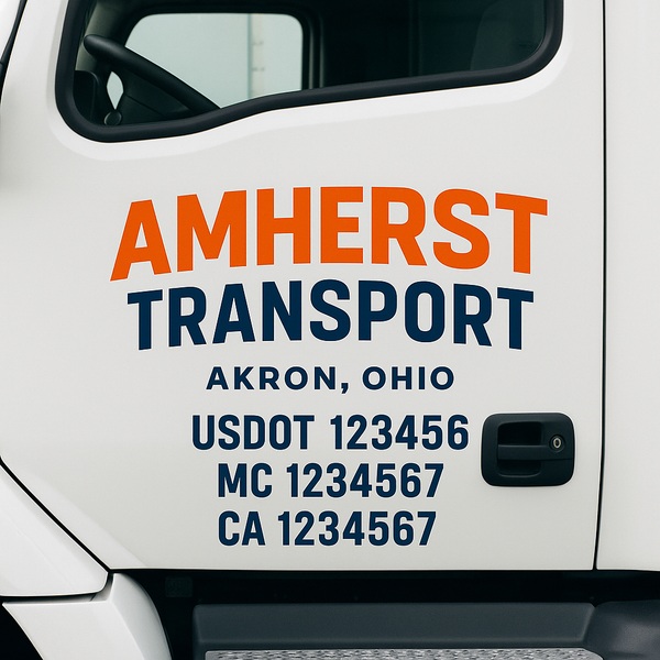 Custom Truck Door Decal Sticker Lettering For Semi-Trucks, Work Trucks, Box Trucks For USDOT Compliance
