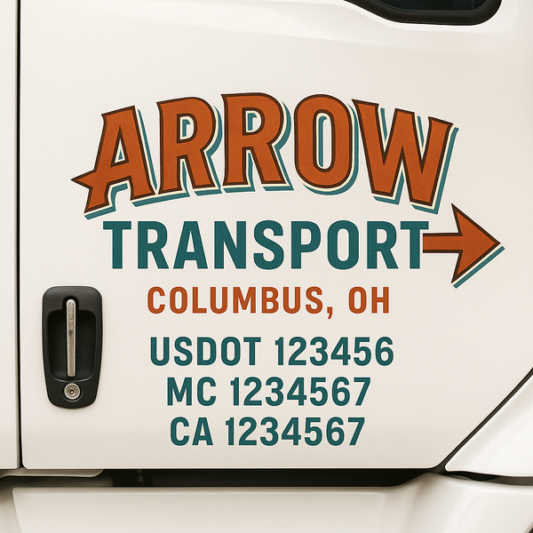 Custom Truck Door Decal Sticker Lettering For Semi-Trucks, Work Trucks, Box Trucks For USDOT Compliance