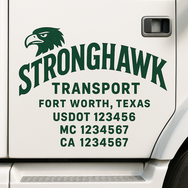 Custom Truck Door Decal Sticker Lettering For Semi-Trucks, Work Trucks, Box Trucks For USDOT Compliance