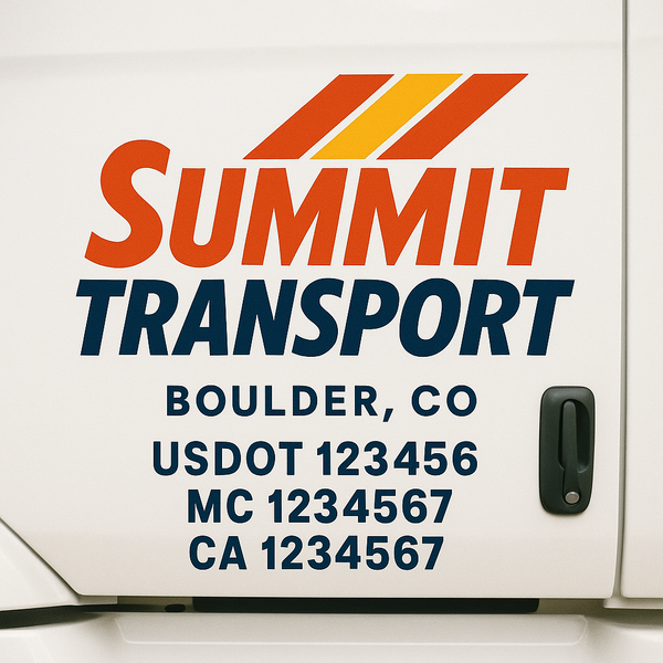 Custom Truck Door Decal Sticker Lettering For Semi-Trucks, Work Trucks, Box Trucks For USDOT Compliance