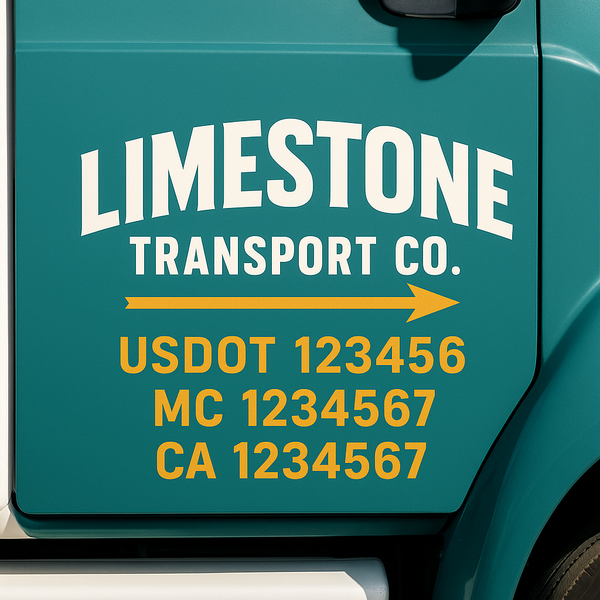 Custom Truck Door Decal Sticker Lettering For Semi-Trucks, Work Trucks, Box Trucks For USDOT Compliance