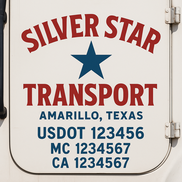 Custom Truck Door Decal Sticker Lettering For Semi-Trucks, Work Trucks, Box Trucks For USDOT Compliance
