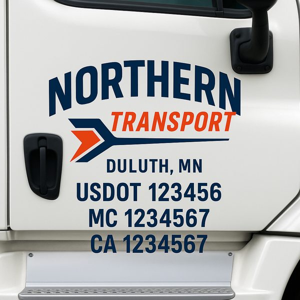 Custom Truck Door Decal Sticker Lettering For Semi-Trucks, Work Trucks, Box Trucks For USDOT Compliance