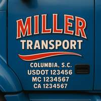 Custom Truck Door Decal Sticker Lettering For Semi-Trucks, Work Trucks, Box Trucks For USDOT Compliance