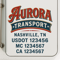 Custom Truck Door Decal Sticker Lettering For Semi-Trucks, Work Trucks, Box Trucks For USDOT Compliance