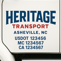 Custom Truck Door Decal Sticker Lettering For Semi-Trucks, Work Trucks, Box Trucks For USDOT Compliance