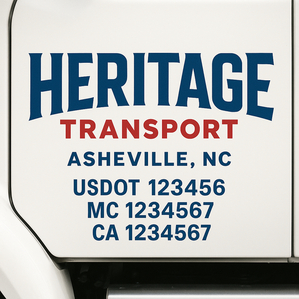 Custom Truck Door Decal Sticker Lettering For Semi-Trucks, Work Trucks, Box Trucks For USDOT Compliance