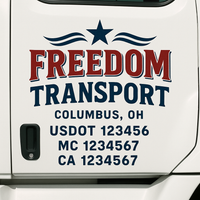 Custom Truck Door Decal Sticker Lettering For Semi-Trucks, Work Trucks, Box Trucks For USDOT Compliance